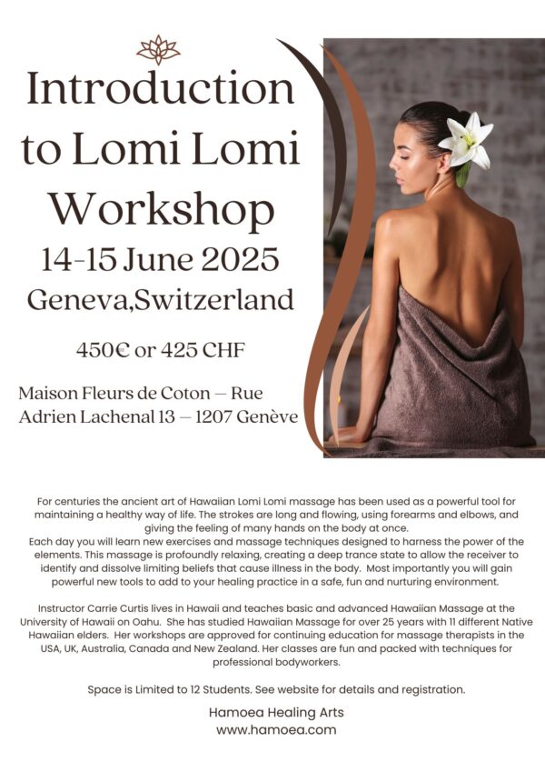 Introduction to Hawaiian Massage 14-15 June 2025 Geneva Switzerland