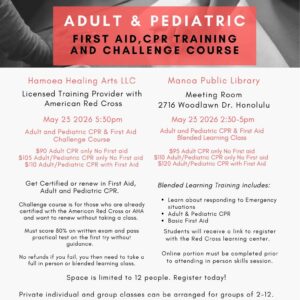 May 23 2026 Adult and Pediatric First Aid CPR class